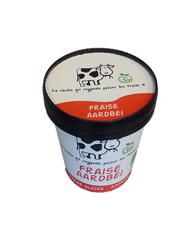 La Vache Fraise crème glacée bio 500ml